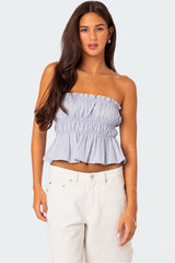 Katherine Linen Look Scrunch Top