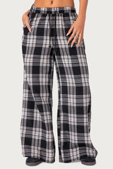 Lounge Around Plaid Wide Leg Pants