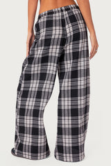 Lounge Around Plaid Wide Leg Pants