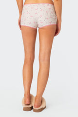 Shelly Pointelle Printed Micro Shorts