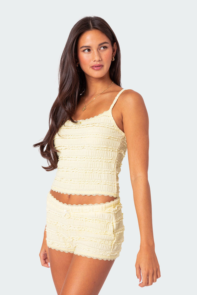 Edikted Ruffle Top Lucy Ruffled Lace Tank Top – edikted