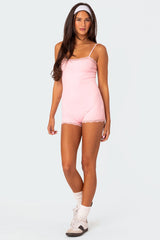 Mandi Lace Trim Romper