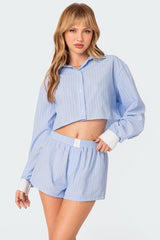 Lea Cropped Button Up Shirt