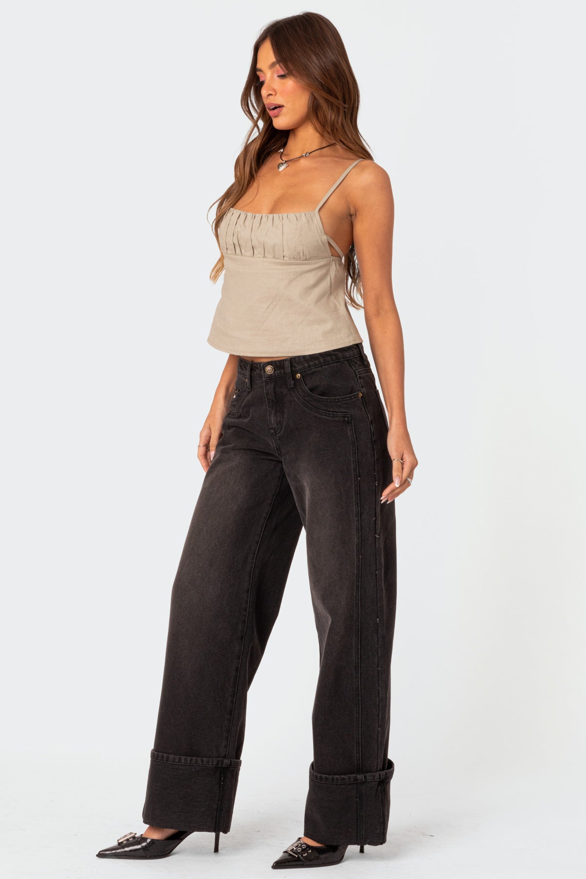 Vesper Cuffed Low Rise Jeans