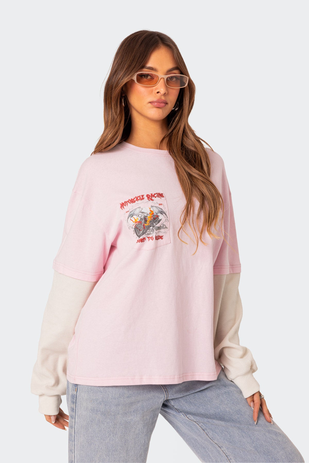 Racing Oversized Layered T Shirt