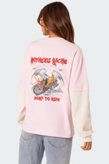 Racing Oversized Layered T Shirt