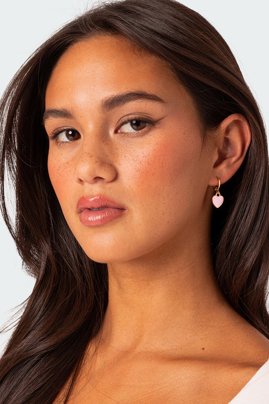 Pinky Heart Earrings