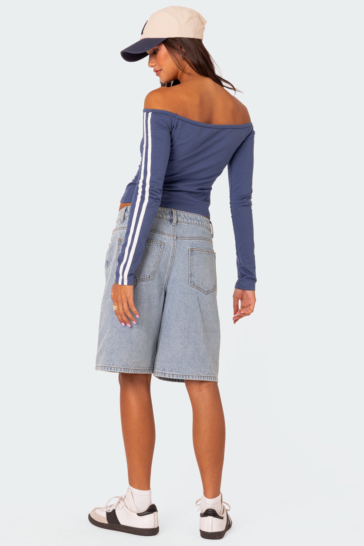 Jacqui Low Rise Denim Bermuda Shorts