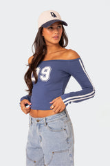 90'S Off Shoulder Long Sleeve T Shirt