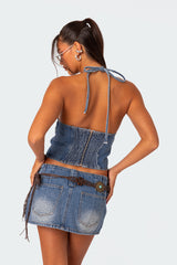 Wanona Denim Halter Top