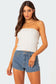 North Cable Knit Strapless Top