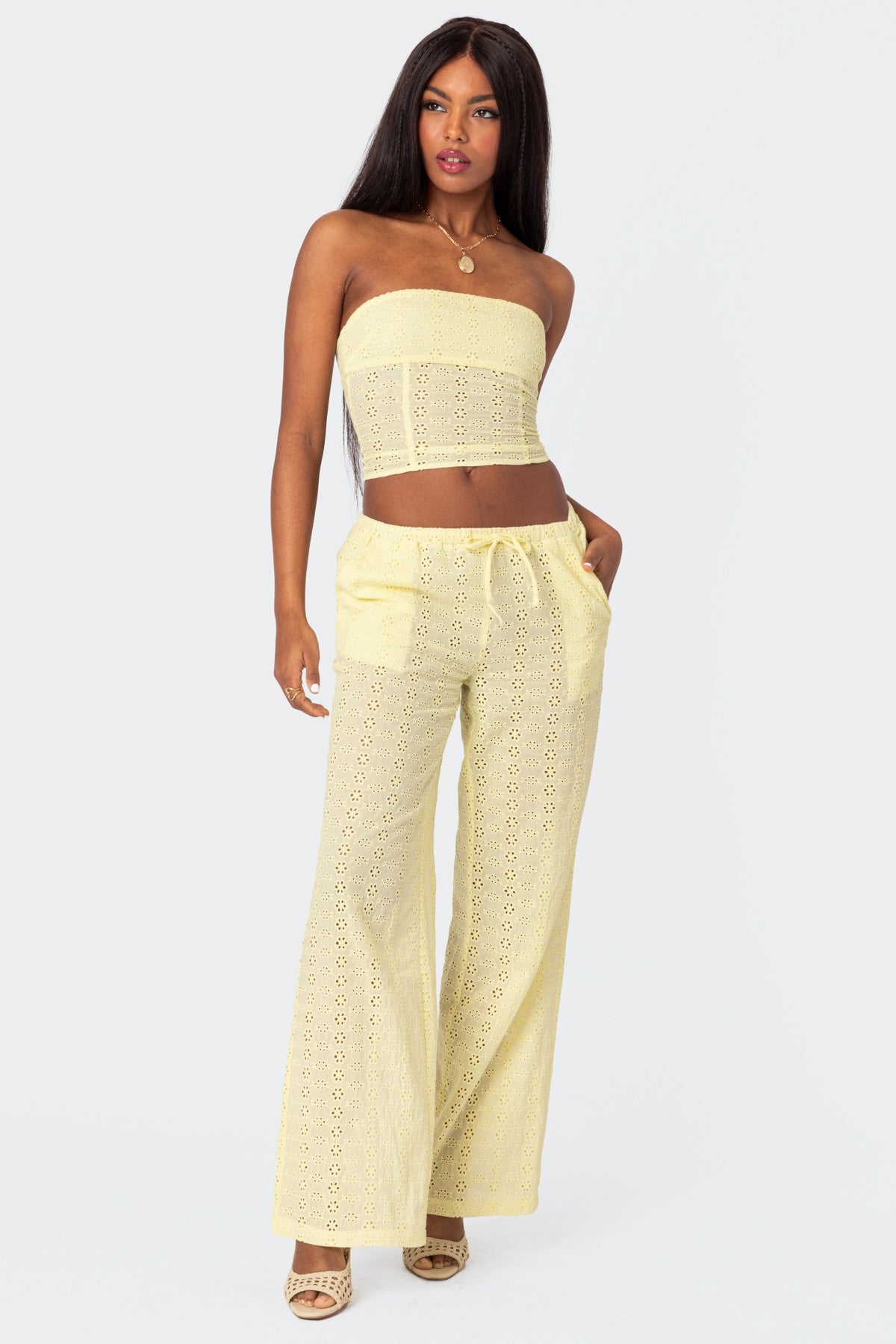 Lemon Lacey Cotton Pants