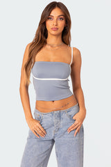 Yang Contrast Strap Tank Top