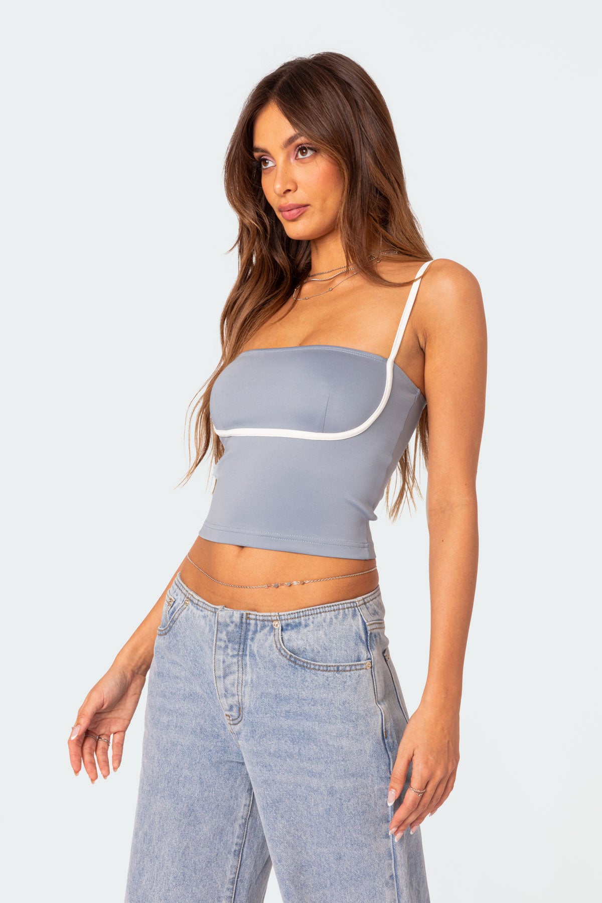 Yang Contrast Strap Tank Top