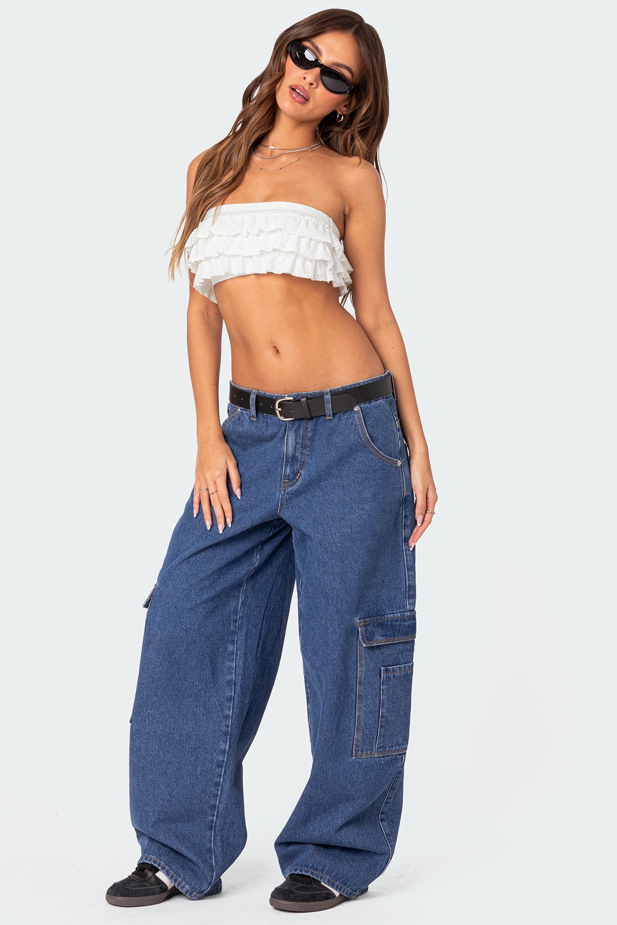 Super Oversized Belted Boyfriend Jeans