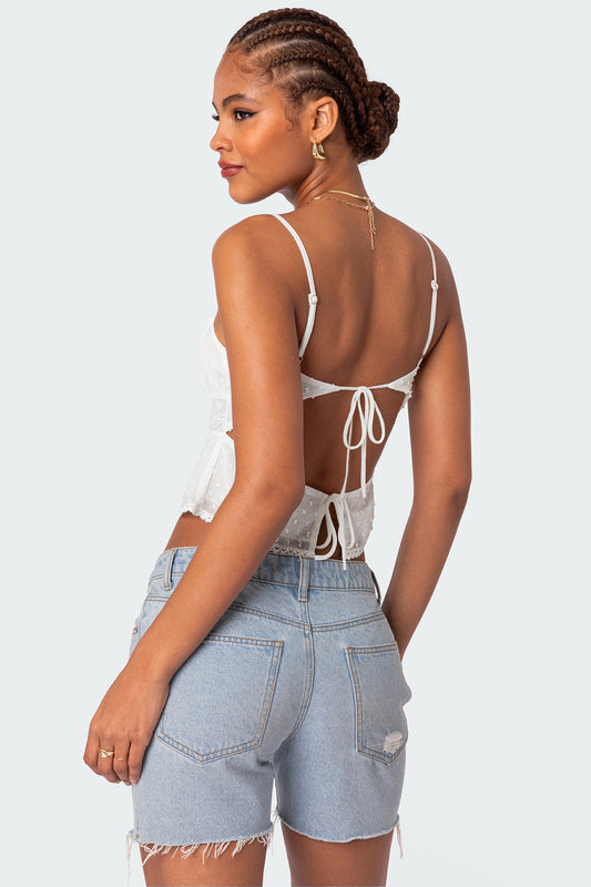 Wendy Tie Back Lacey Top