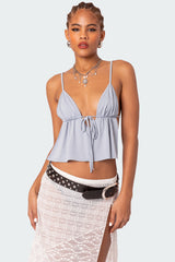 Rylee Tie Front Open Back Top