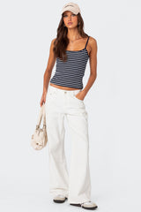 Gretta Striped Ribbed Tank Top