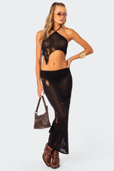 Britt Distressed Knit Maxi Skirt