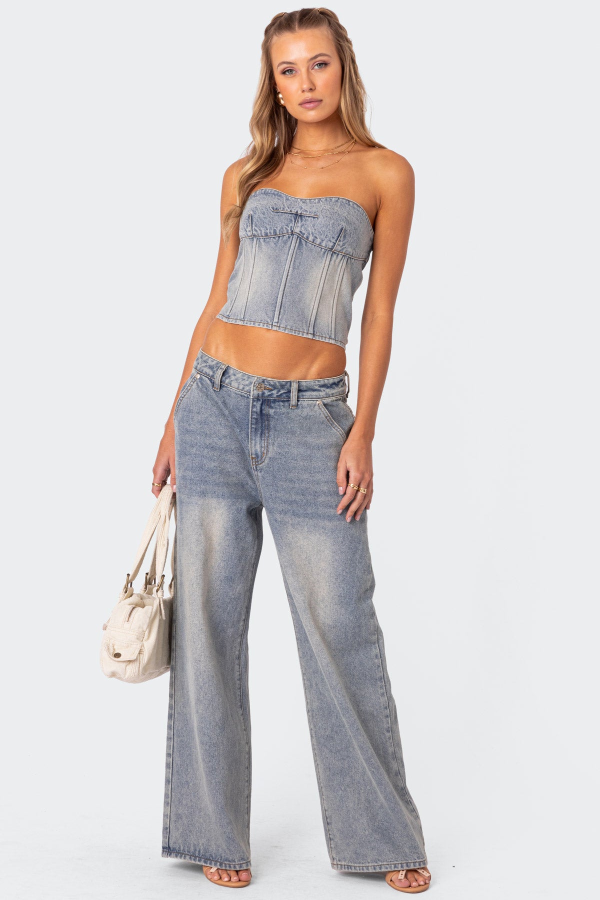 Myla Washed Denim Corset