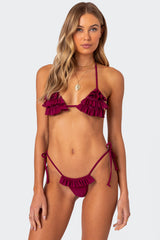 Joelle Ruffled Triangle Bikini Top