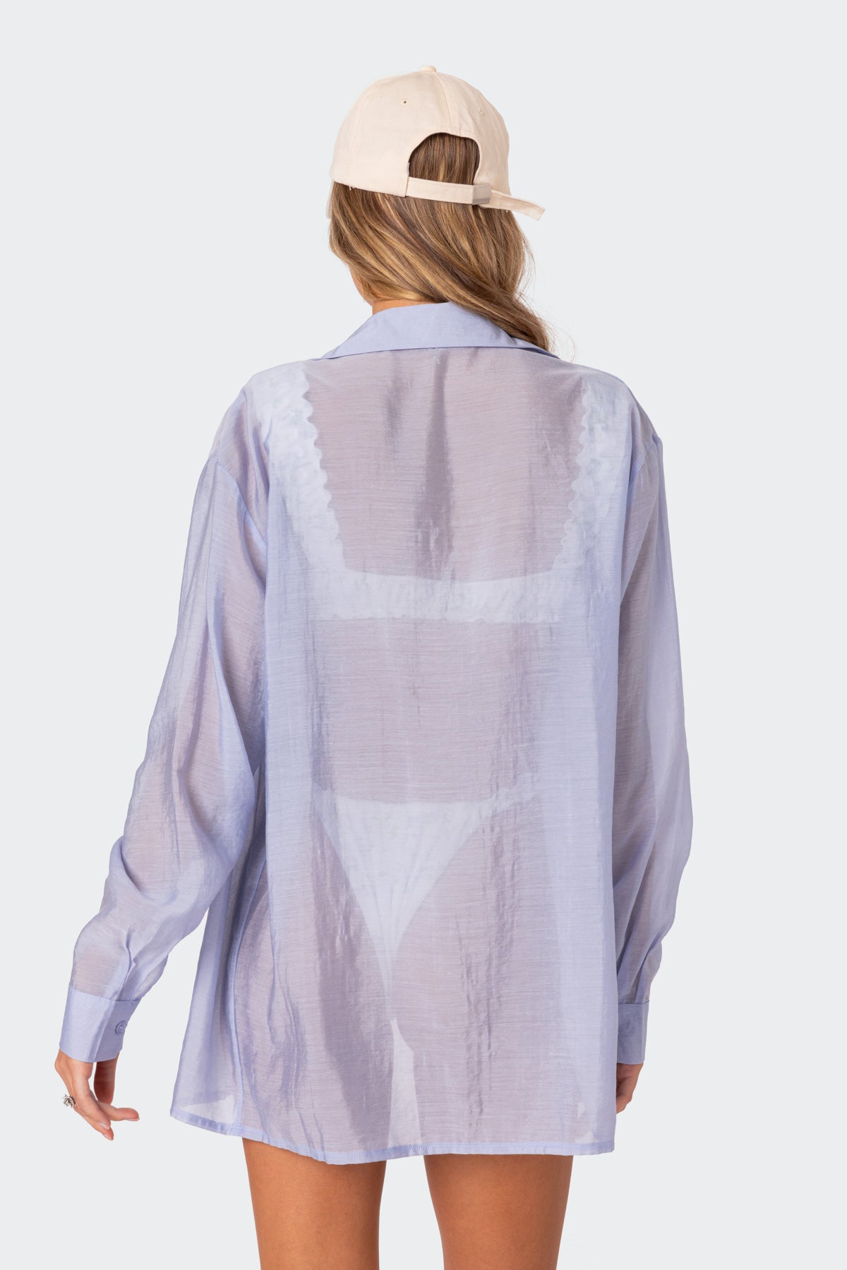 Bryce Oversized Sheer Button Up Shirt