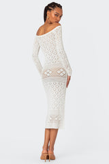 Lily Crochet Off Shoulder Midi Dress