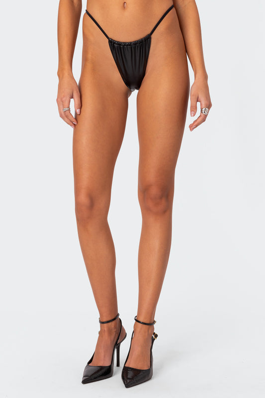Bruna Faux Leather Bikini Bottom