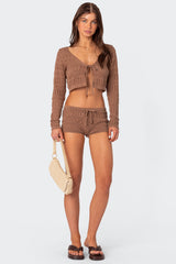 Betsy Tie Front Knitted Shorts