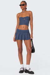 Kiera Pleated Knit Mini Skirt