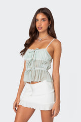 Addy Tie Front Sheer Chiffon Top