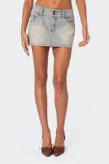 Rumble Washed Denim Mini Skirt