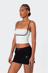 Yang Contrast Strap Tank Top