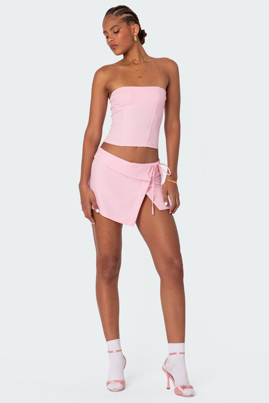 Selena Asymmetric Wrap Mini Skirt