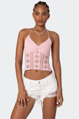 Jada Open Back Crochet Top