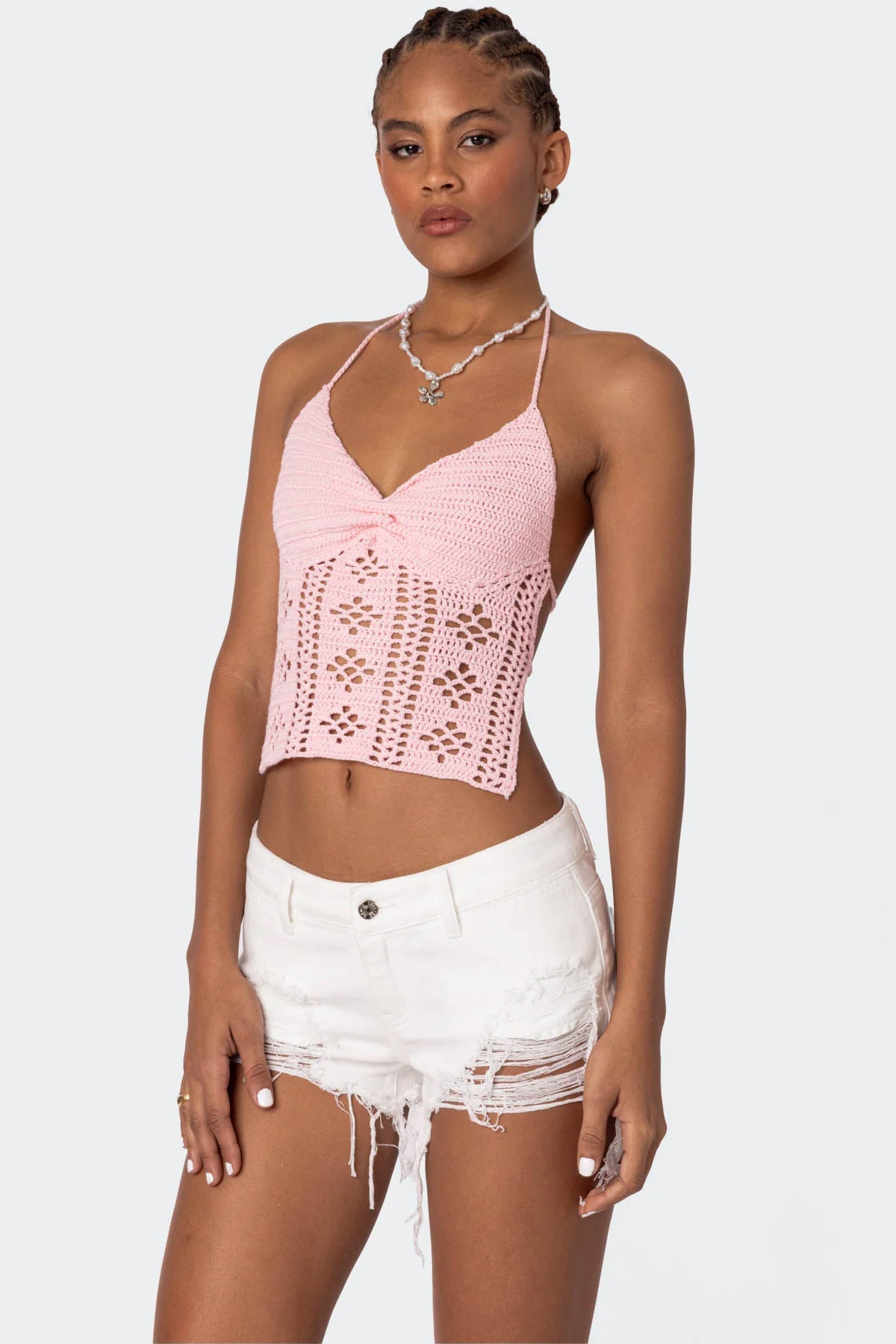 Jada Open Back Crochet Top