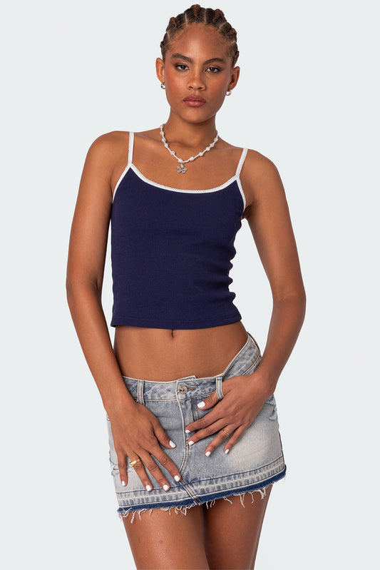 Franky Ribbed Contrast Tank Top
