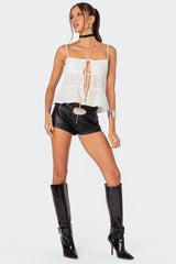 Zippy Faux Leather Micro Shorts