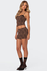 Edin Leopard Print Mesh Bra Top