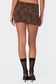 Edin Leopard Print Mesh Mini Skirt