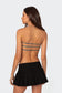Pinstripe Open Back Strapless Top