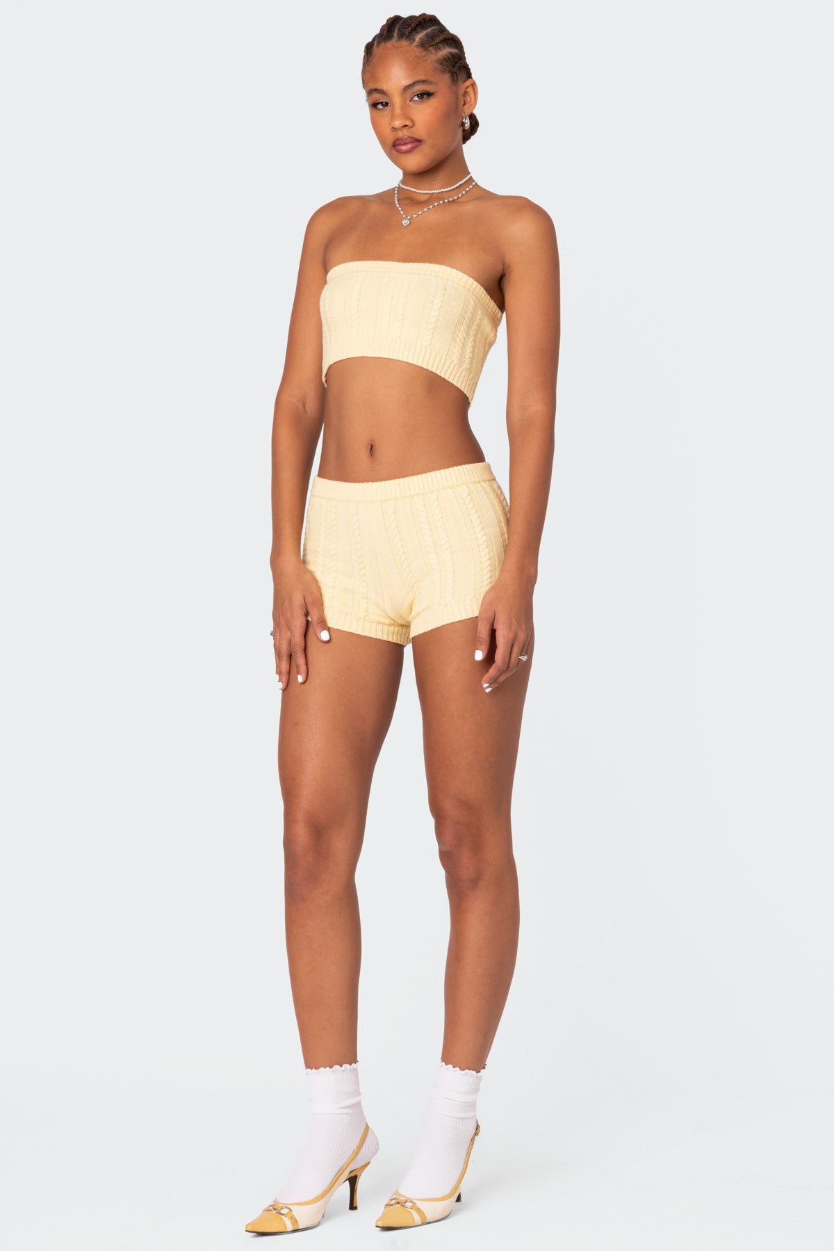 Raegan Cable Knit Bandeau Top