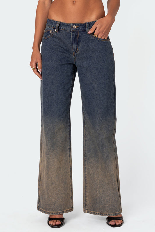 Mud Wash Low Rise Slouchy Jeans