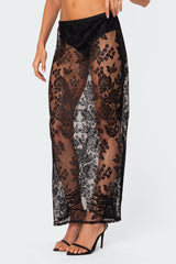 Bess Sheer Lace Maxi Skirt