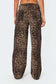 Leopard Printed Low Rise Jeans