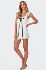 Rayne Lacey Babydoll Mini Dress