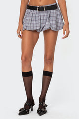 Plaid Bubble Micro Skort