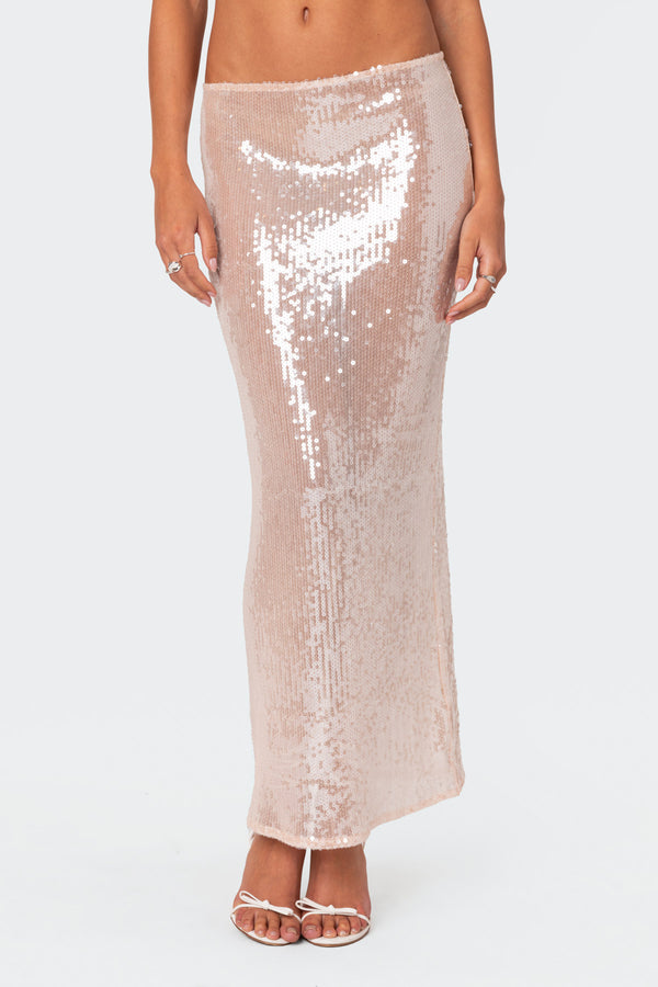 Riki Sheer Sequin Maxi Skirt