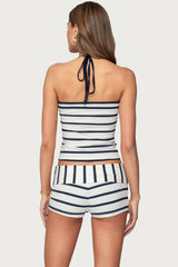 Lorenza Striped Halter Top