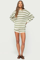 Amaris Striped Knit Shorts